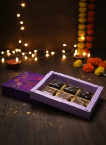 Diwali Chocolate Gift Box | Cashew & Raisin Choco Desserts | 100g | Box Style - 3
