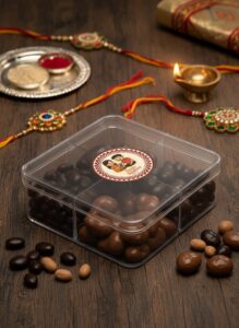 Raksha Bandhan - Assorted Dragée 4-in-1 (Cashew, Almond, Peanut, Raisin) | Choco Coated Panned Nuts & Raisins | 250 gm