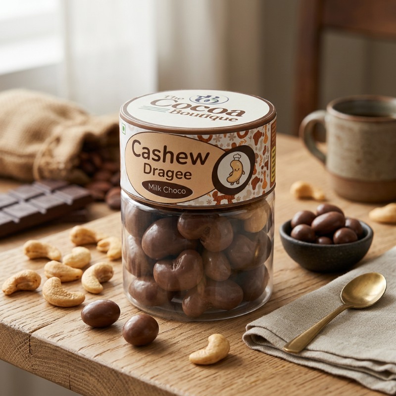 Cashew Dragée - Milk Choco | Milk Choco Coated Whole Cashews | 120 gm