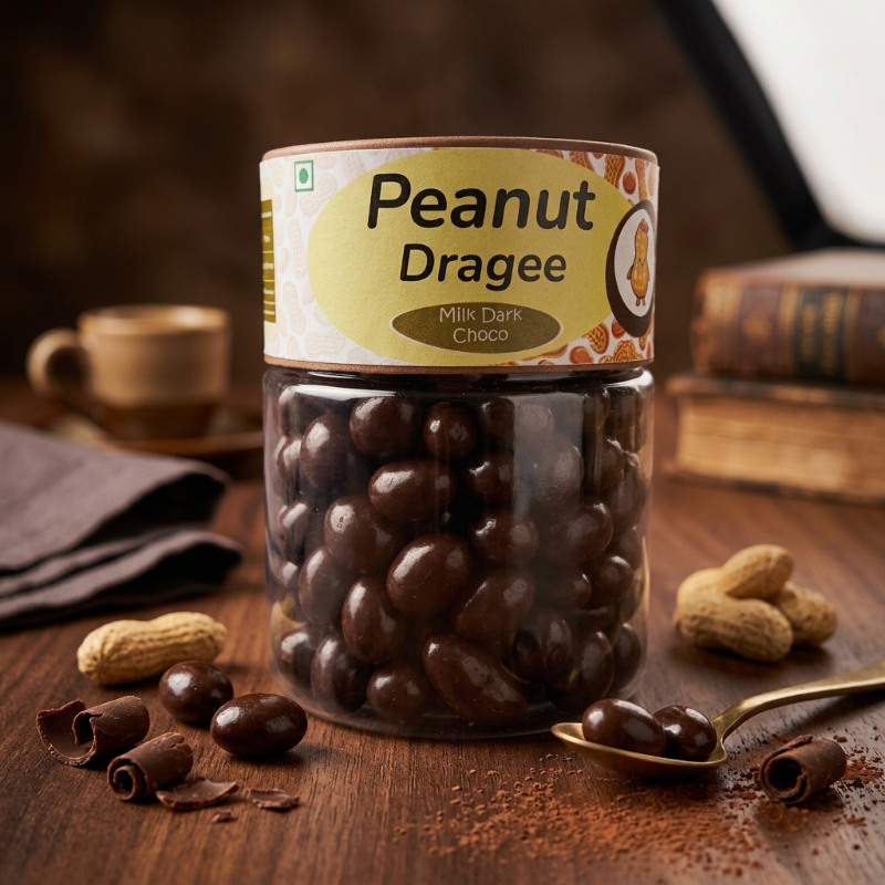 Peanut Dragée - Blended Choco | Blended (Milk+Dark) Choco Coated Panned Peanuts | 120 gm
