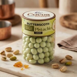 Butterscotch Dragée – Pistachio Flavoured | Classic Pistachio Choco Coated Nut Butterscotch | 120 gm