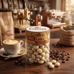 Coffee Latte Dragee - Roasted Coffee Beans coated in White Choco