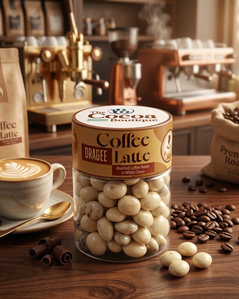 Coffee Latte Dragee - Roasted Coffee Beans coated in White Choco